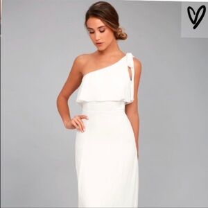 Lulus One Shoulder Tie Maxi Dress